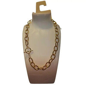 A NEW DAY OVAL SHAPE GOLD PLATED NECKLACE
